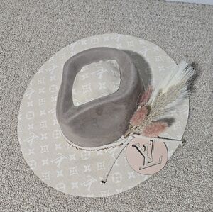Beige And Pink Fedora Hat